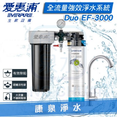 EVERPURE 台灣愛惠浦全流量強效碳纖維系列 整合式雙管淨水系統 PURVIVE-Duo EF-3000